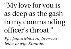 Illustration for article titled Report: Love Letters From U.S. Troops Increasingly Gruesome